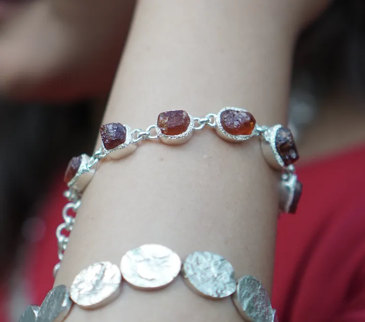 Raw Garnet Bracelet, Odyssey by Silver